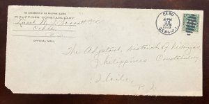 D)1909, UNITED STATES, LETTER CIRCULATED WITH CANCELLATION MANILA, GOVERNMENT O