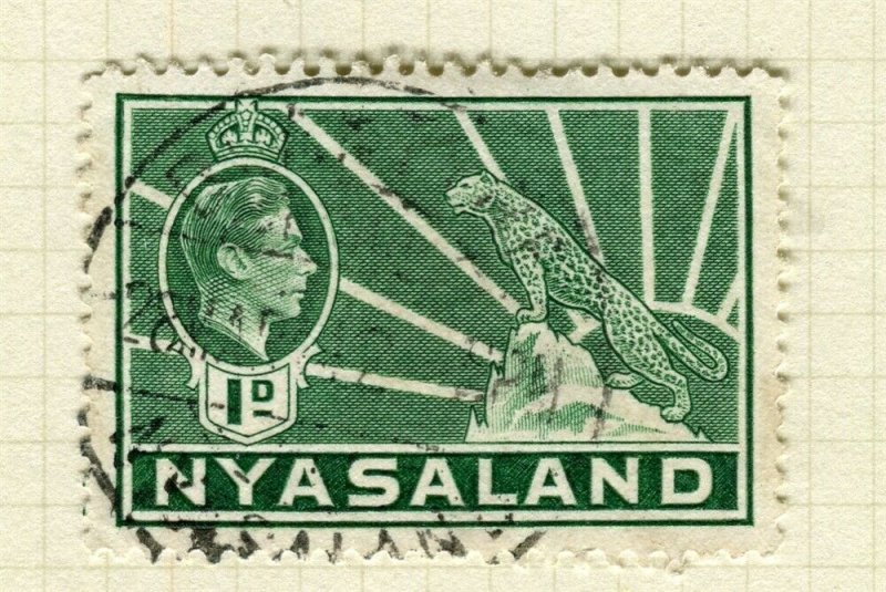 NYASALAND; 1938 early GVI issue fine used 1d. value