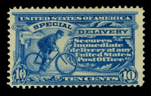 US 1902  SPECIAL DELIVERY - Messenger on Bicycle 10c ultra Scott # E6  mint MH
