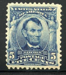 UNITED STATES SCOTT# 304 LINCOLN MINT NEVER HINGED AS SHOWN