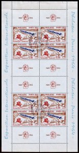 France Scott 1100 Full Sheet (1964) Cancelled NH VF C