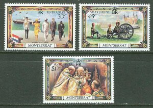 Montserrat # 363-65 QE II Silver Jubilee (3)  Mint NH