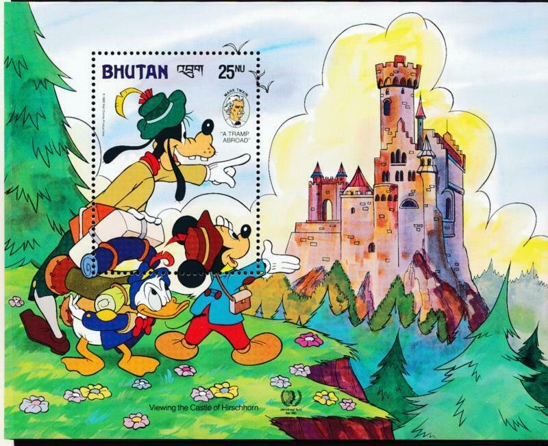 DISNEY BHUTAN 527 MINT NH TWAIN A TRAMP ABROAD