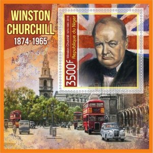 Stamps. Famous people.  Winston Churchill 2018 6 sheets perforated