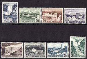 ICELAND 1956 Power Plants & Waterfalls set 15a - 5Kr. MNH **. SG 335-342 cat £70