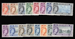 Bahamas #158-173 Cat$86.20, 1954 QEII, complete set, never hinged