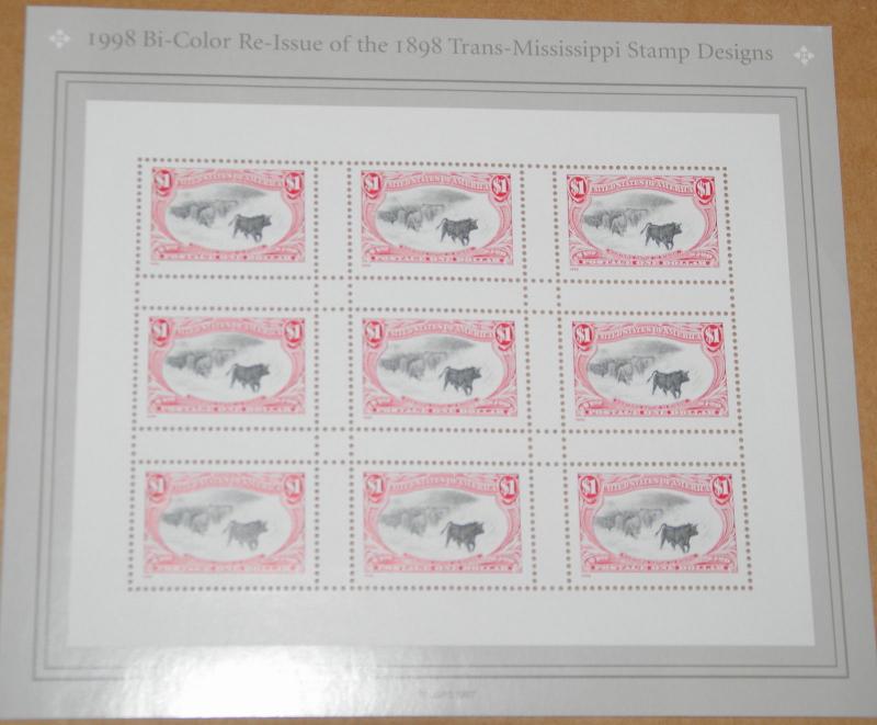 1998 sheet Trans-Mississippi $1 Sc# 3210