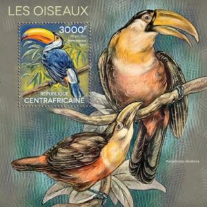 CENTRAFRICAINE 2014 SHEET TOUCANS BIRDS WILDLIFE