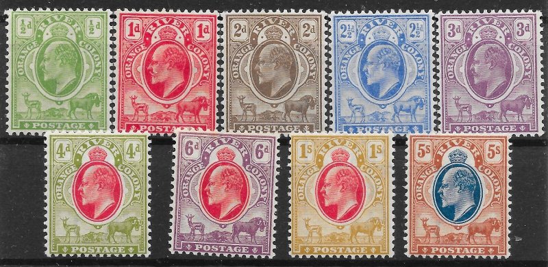 ORANGE RIVER COLONY SG139/47 1903-4 DEFINITIVE SET MTD MINT