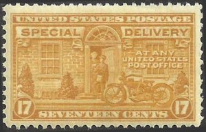 # E18 MINT NEVER HINGED ( MNH ) Tiny Thin At Bottom MOTORCYCLE DELIVERY
