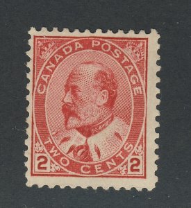 Canada Edward VII Stamp; #90 - 2c MH F/VF Guide = $55.00