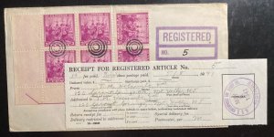 1941 Honolulu Hawaii Cover to My Holly NJ Usa With Receipt For Registered Art 5