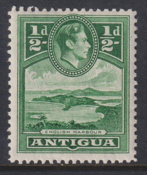 1938 - 1951 Antigua KGVI English Harbour ½ pence issue MLH Sc# 84 CV 30¢