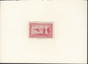 Nicaragua 1939 2c Orange Red Will Rogers Airmail Plate Proof. Scott C237 var