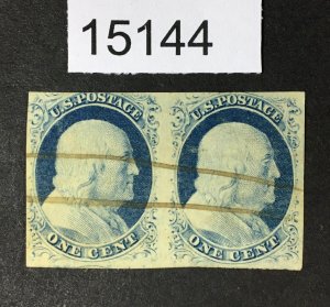 US STAMPS # 9 PAIR USED VERMONT CV. $210 LOT #15144