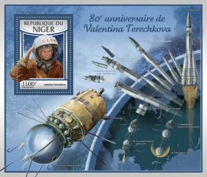 NIGER 2017 SHEET TERESHKOVA SPACE ASTRONAUTS COSMONAUTS