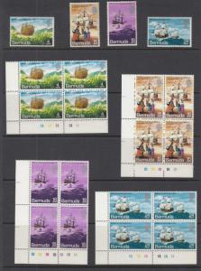 BERMUDA # 280-283 VF-MNH PLATE BLOCKS PLUS SET BUILDING OF DELIVERANCE