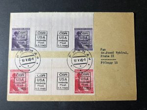 1945 CSR USA Overprint Germany Stamps Pizen Prague Local Use