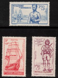 NEW CALEDONIA 1941 Vichy Government Issues; Scott B10-12; MNH