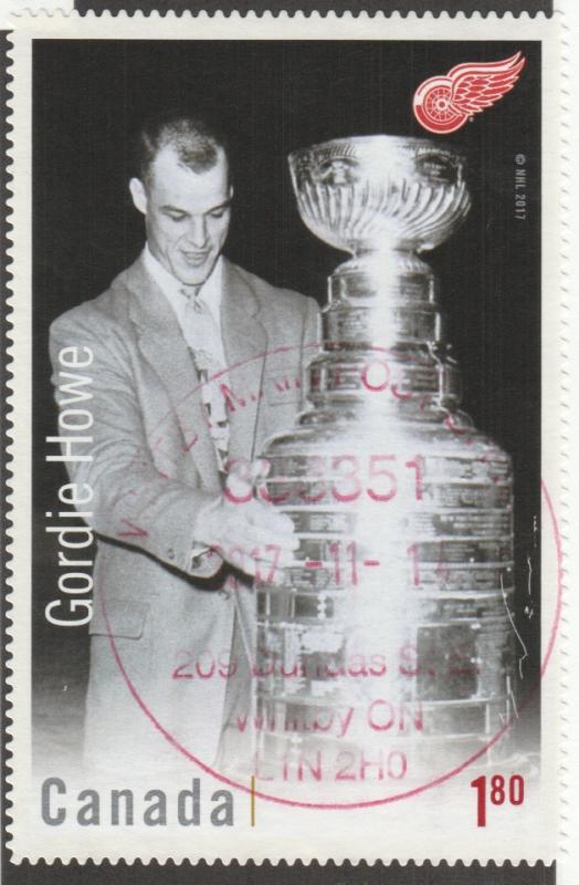 Scott # 3034 Gordie Howe & Stanley Cup - Souvenir Sheet