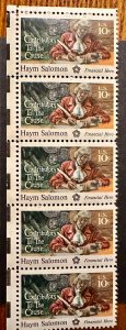 US #1561 Haym Salomon Strip of 5 1975 10c Mint NH