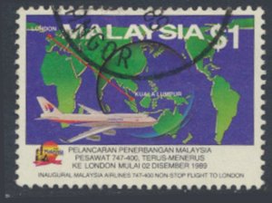 Malaysia     SC# 410  Used    Airline Aircraft    see details & scans 