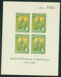 SPAIN Civil War 1937 MNH** Vinebre Sheet Galvez 768