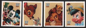 SC#3865-68 37¢ The Art of Disney: Friendship Set of Four (2004) SA