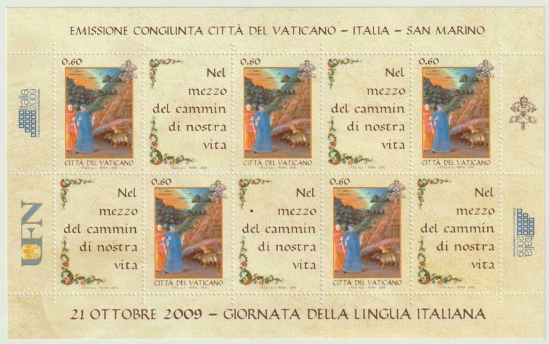 VATICAN 2009 Italian Language Day Sheet MNH / N8233