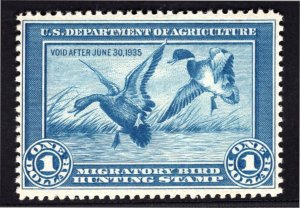 DUCK STAMP #RW1 - MINT - F/VF - OGnh w/PF Certificate  (LB 5/22/23) 