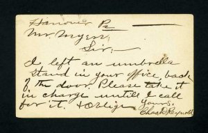 Post Card from Hanover, Pennsylvania to New Oxford, Pennsylvania - 7-10-1880's
