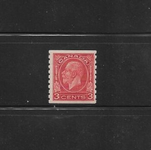 Canada Stamps: #207, 3c KGV Medallion Coil Issue (1933); Mint Hinged