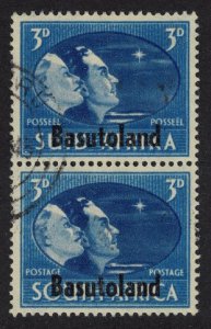 Basutoland Victory Stamps of South Africa optd Basutoland Pair 3d 1945 Canc