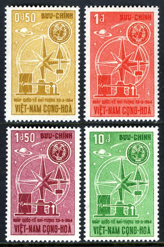 Viet Nam South 235-238, MNH. 4th World Meteorological Day. Space, 1964