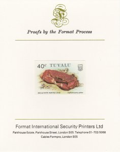 TUVALU 1986 CRABS  imperf on FORMAT INT PROOF CARD