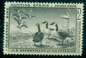 US #RW25 $2.00 Canada Geese, og, NH, VF, Scott $85.00