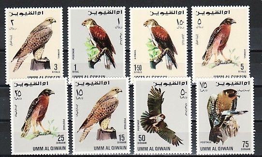 Umm Al Qiwain, Mi cat. 225-232 A. Birds of Prey issue. ^