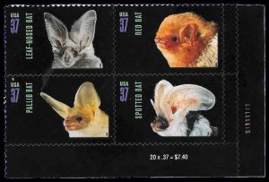 PCBstamps   US #3661/3664 PB $1.48(4x37c)American Bats, MNH, (PB-4B)