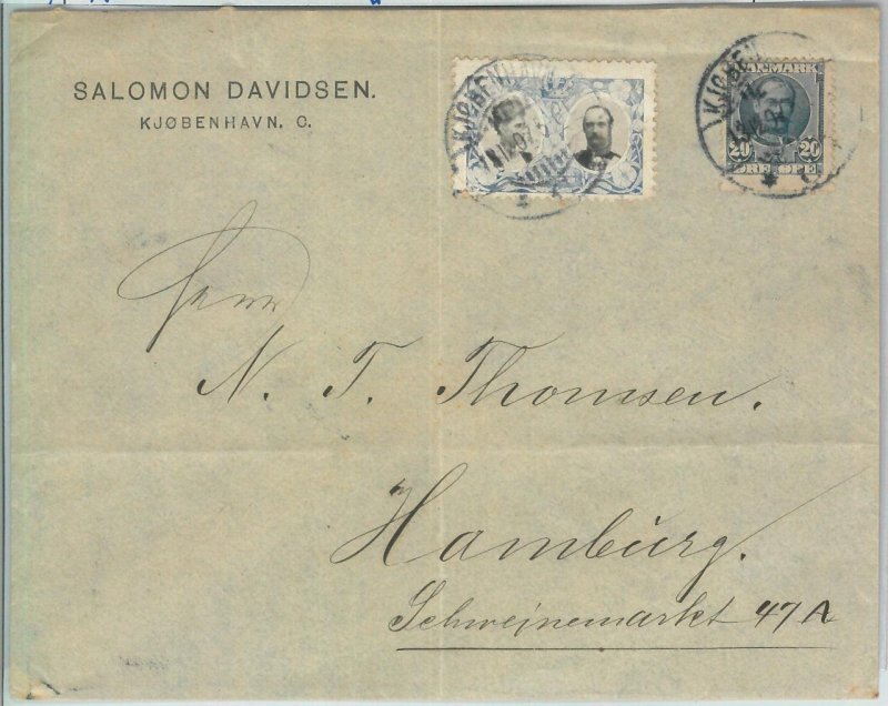 81901 - DENMARK  - Postal History -  rare franking on COVER  1907