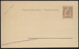 Austria Rohrpost RP24 Prague Pneumatic Mail Postal Stationery Card UNUSED 107886