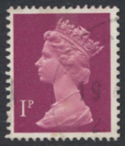 GB 1p Machin  SG X845 Used  1 band  SC# MH23A  see scans