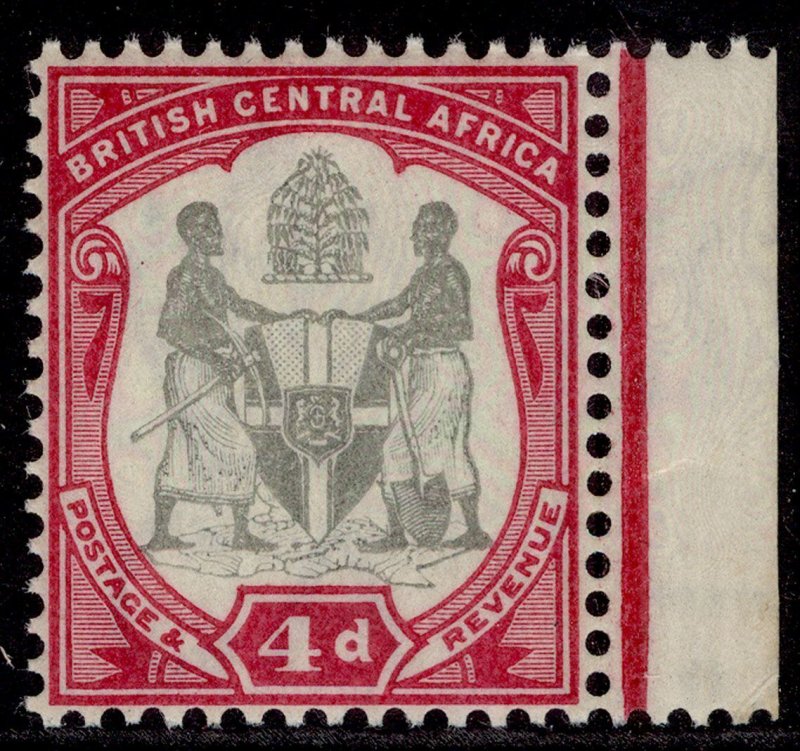 NYASALAND - BCA QV SG45, 4d black & carmine, NH MINT.