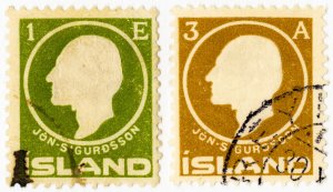 Iceland Stamps # 86-87 Used VF Scott Value $20.00