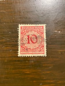Germany SC 325 Used 10pf (Carmine) Large Number (1) VF/XF