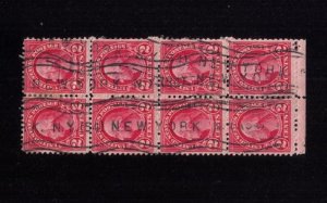 USED US SCOTT #634b, Pane BLOCK OF EIGHT (8) F-VF