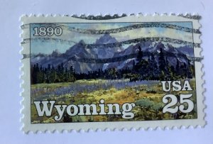 USA 1990 - Scott 2444 used - 25c, Wyoming statehood