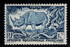 French Equatorial Africa Scott 166 MNH** Rhinoceros stamp