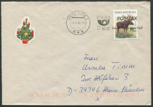 Czech Republic 1998 Moose Stamp on cover (439)