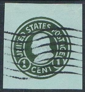 USA U423, 1c Franklin, Cut Square, used