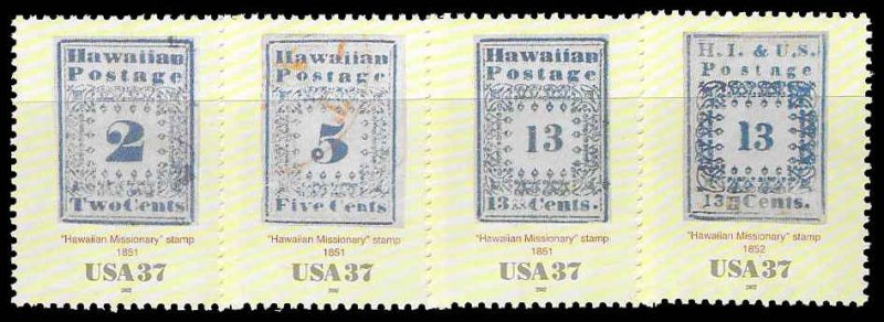 PCBstamps   US #3694 Sgls $1.48(4x37c) Hawaiian Missionary, MNH, (10)